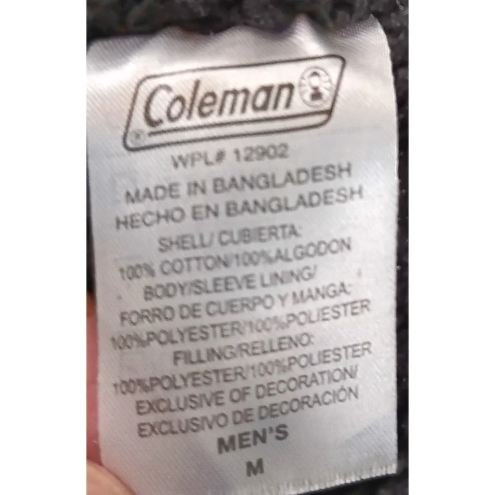 Coleman Vintage Sherpa‎ Lined Shacket Men's Medium Red Plaid Flannel Snaps